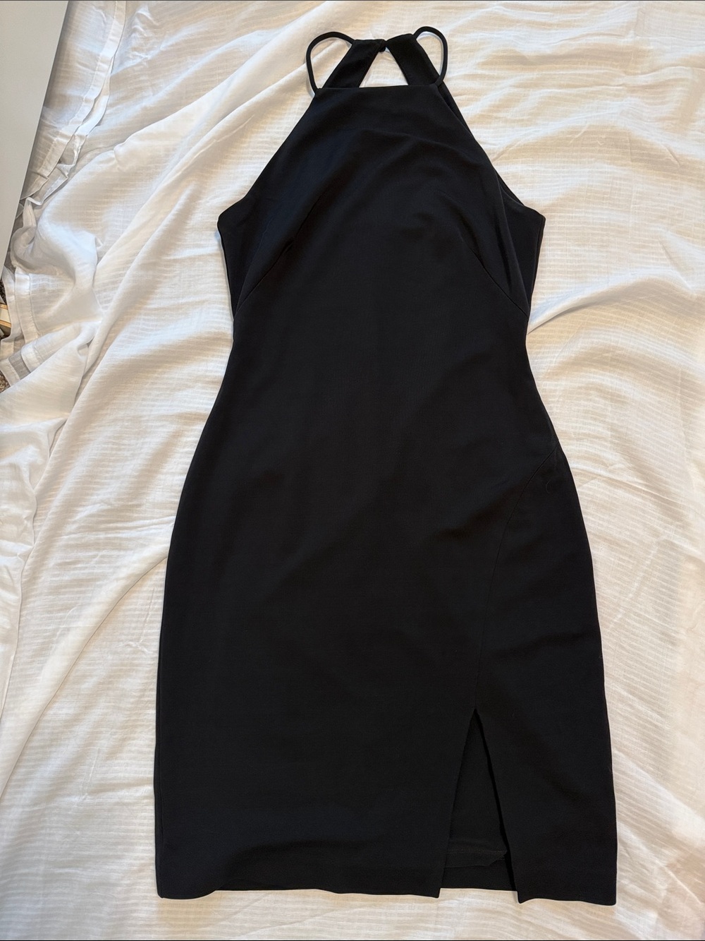 Lauren Ralph Lauren Black Halter Mini Dress with Side Slit size 4